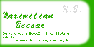 maximilian becsar business card